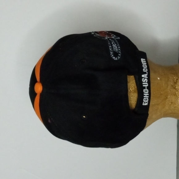 Echo Cap, adjustable back tab, Black Orange, 100% cotton, pre-owned - Picture 3 of 6